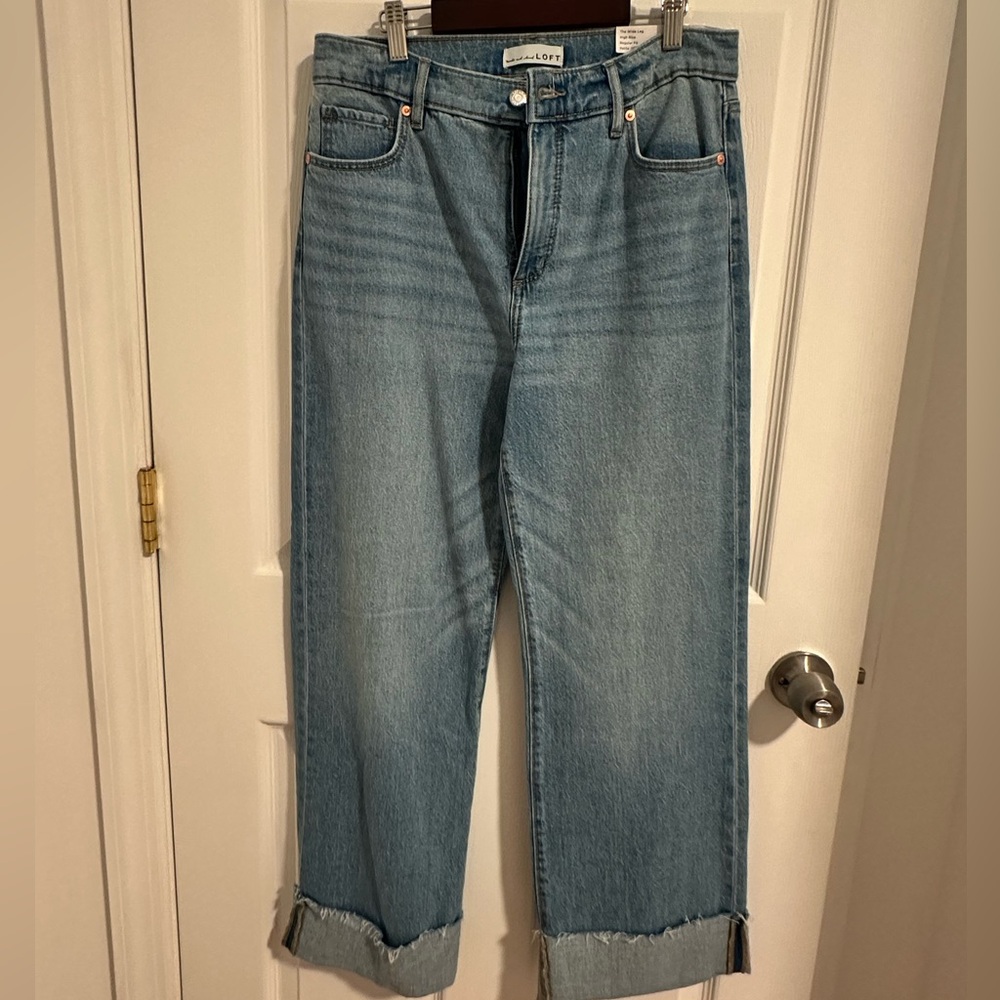 Brand new, Loft high rise, cuffed jeans. Petite 27